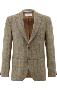 CONCEPT GREEN Harris Tweed Scheerwol Jas CG Terry