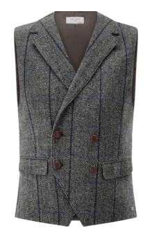 CONCEPT GREEN Gilet CG Warlow en Harris Tweed